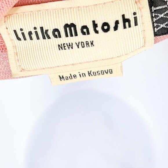 Lirika Matoshi Strawberry Print Tulle Tie Front Collared Cropped Blouse Top - Picture 11 of 11